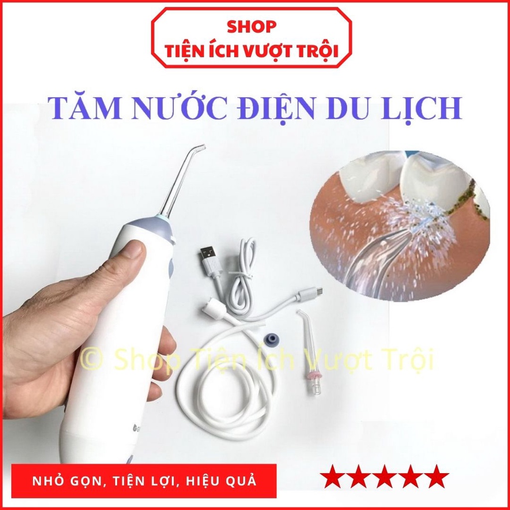 Máy tăm nước động cơ xung lực mạnh mẽ 3 chế độ, không lo hết nước, nhỏ gọn, bền bỉ, tăm nước điện tốt-Tiện Ích Vượt Trội