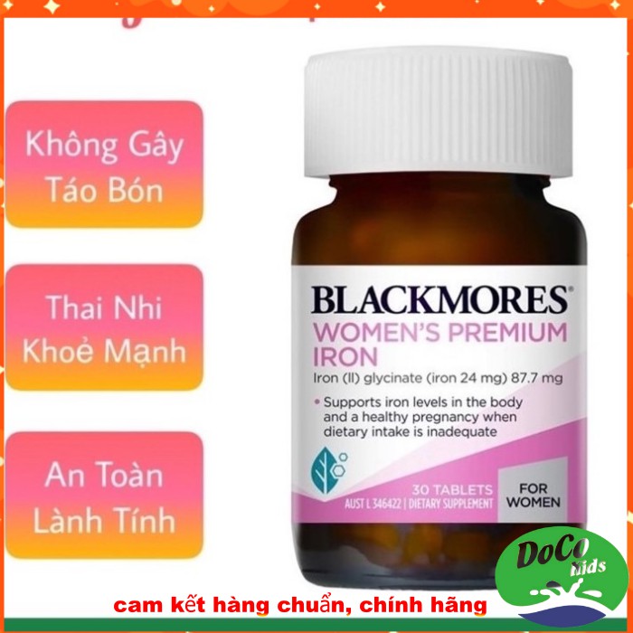 Viên sắt cho bà bầu BLACKMORES PREGNANCY IRON, lọ 30 viên