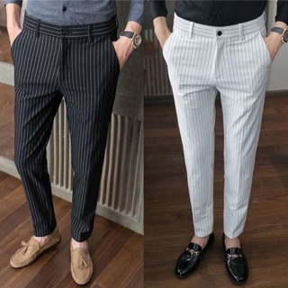 Quần Âu Tây Kẻ Sọc Form Hàn Quốc , Phong Cách Công Sở  Phom Slimfit Ôm Body , Dáng Chuẩn Không Xù Lông