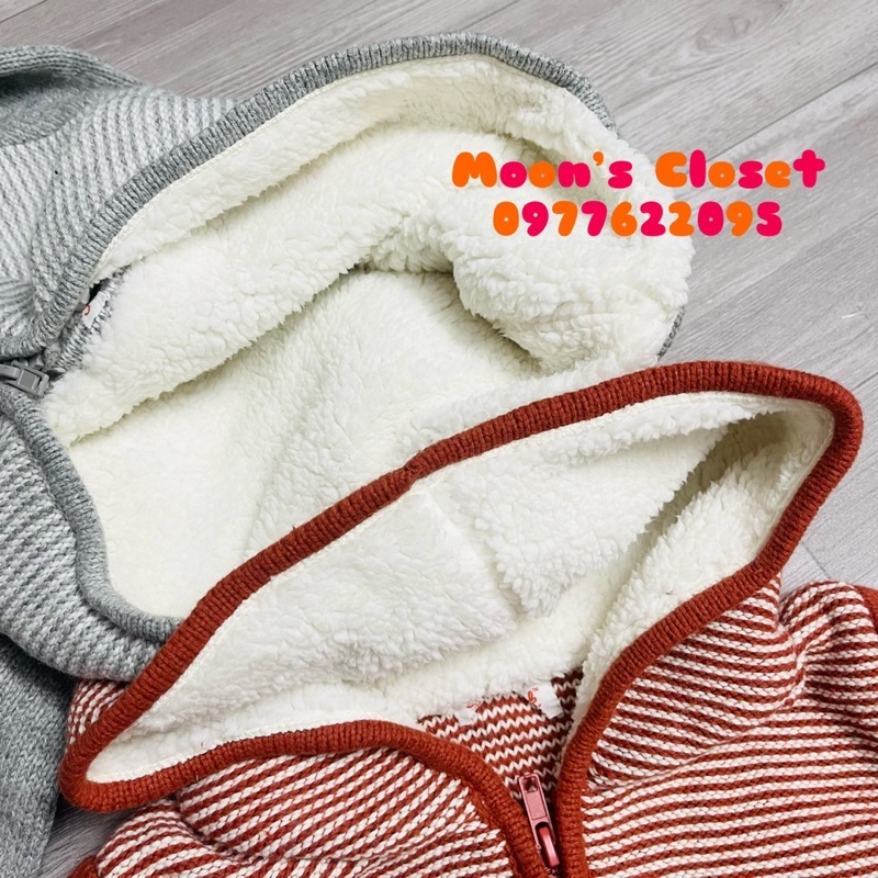 XD- Áo khoác len mũ lót lông size 12m-5y