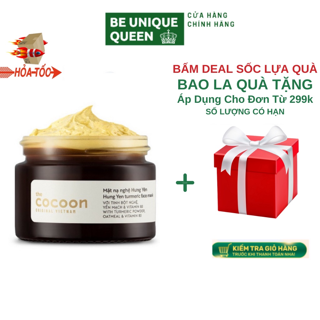 Mặt Nạ Rửa Chống Lão Hóa Mờ Thâm Sáng Da Chiết Xuất Nghệ Hưng Yên Cocoon 30ml / 100ml