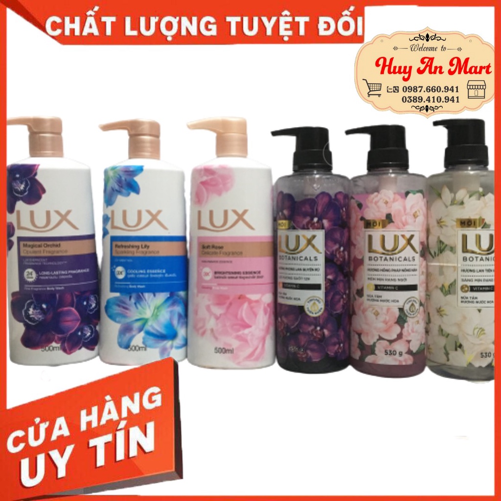 Sữa tắm Lux Thái Lan 🍄HÀNG NỘI ĐỊA🍄 dung tích 500ml. Sữa tắm trắng da Lux hương nước hoa các vị