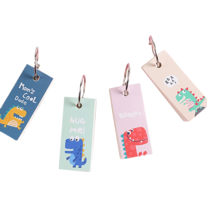 Flash card học từ vựng ngoại ngữ cỡ nhỏ họa tiết động vật cute