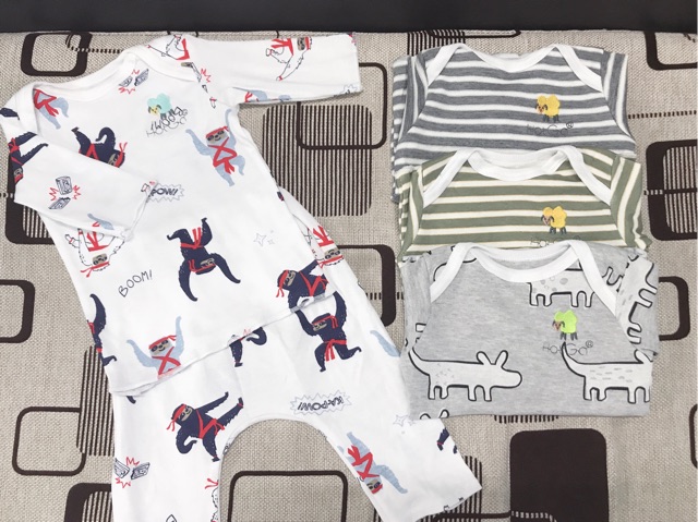 Set 5 bộ Hột gà tay ngắn/tay dài / hai dây cho bé trai/bé gái