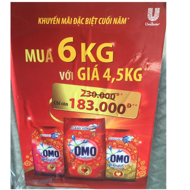 Bột Giặt Omo 6kg với giá 4,5kg sạch cực nhanh