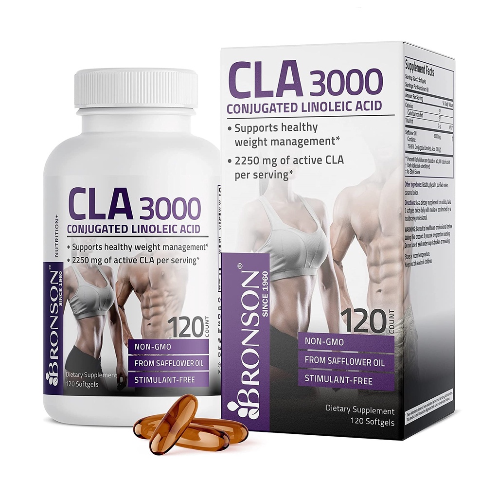 Bronson CLA 3000 Conjugated Linoleic Acid 2250mg - Viên uống giảm cân tự nhiên và tăng cơ bắp 120v