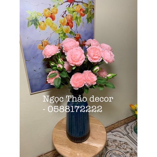 Cành hoa trà giả - hoa giả trang trí