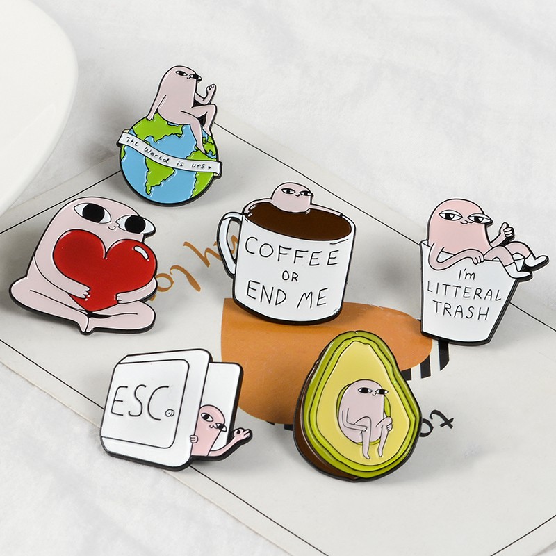 Ghim Cài Áo Hình Cốc Cà Phê Hoạt Hình Ngộ Nghĩnh