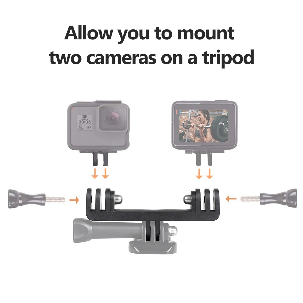 Dual Flash Bracket Adapter Twin Mount Adapter Replacement for GoPro HERO4 HERO3+