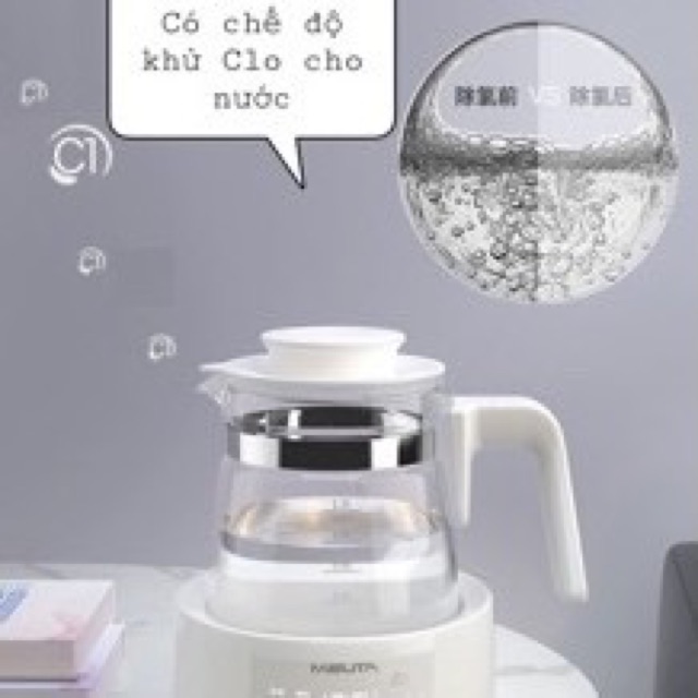 bình đun nước pha sữa thương hiệu Misuta 1,2L, ấm đun giữ nhiệt, bình siêu tốc