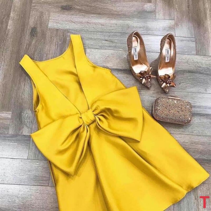 🌸ĐẦM SUÔNG HỞ LƯNG NƠ (CAO CẤP)