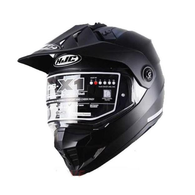 Mũ bảo hiểm FullFace Dual Sport HJC DS-X1 Solid Black Adventure - Mũ Bảo Hiểm xe Cào Cào