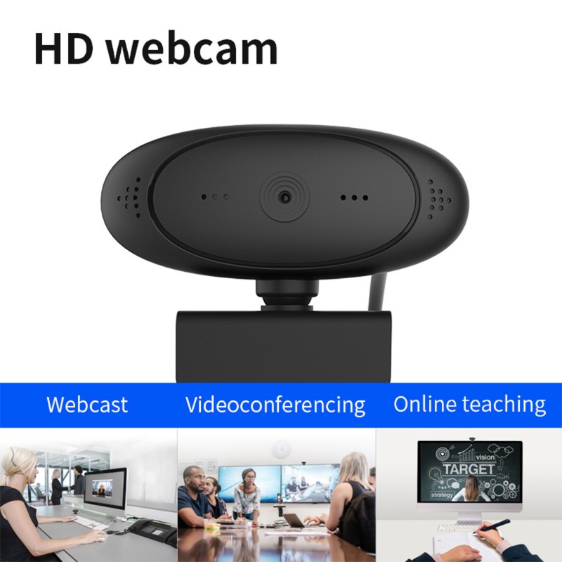 Alli 1080P-HD Webcam with Mic Rotatable PC Desktop Web Camera Cam Mini Computer WebCamera Cam Video Recording Work