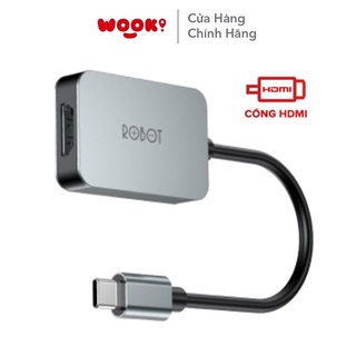 Hub chuyển đổi cổng type-c sang cổng hdmi robot ht100 hàng chính hãng bảo hành 12 tháng