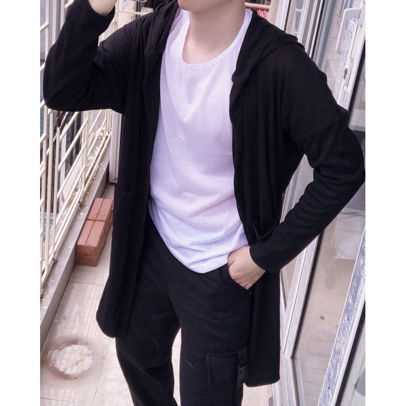 [CÓ SẴN - ẢNH THẬT] Áo cardigan đen dáng dài nam nữ unisex phong cách ulzzang Hàn Quốc