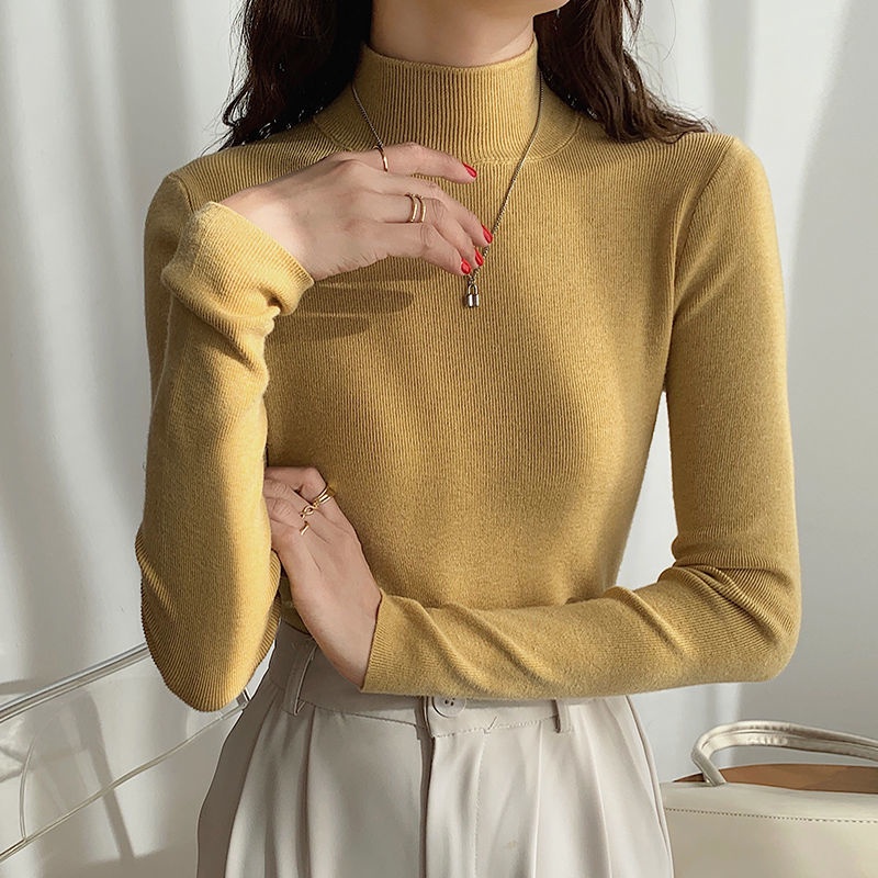 Áo len cổ lọ tay dài thời trang thu đông thanh lịch đơn giản