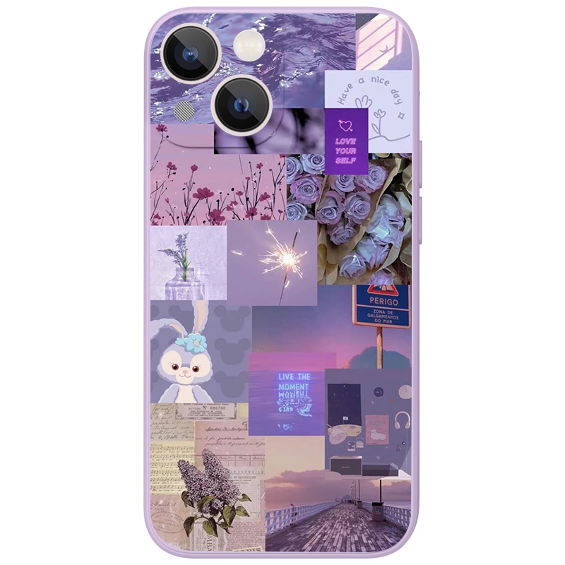 Ốp lưng JURSUE mềm viền vuông hình dễ thương đẹp Cho iPhone 14 13 12 11 Pro Max SE 2020 X XR XS 8 7 ip 6S 6 Plus Y2141