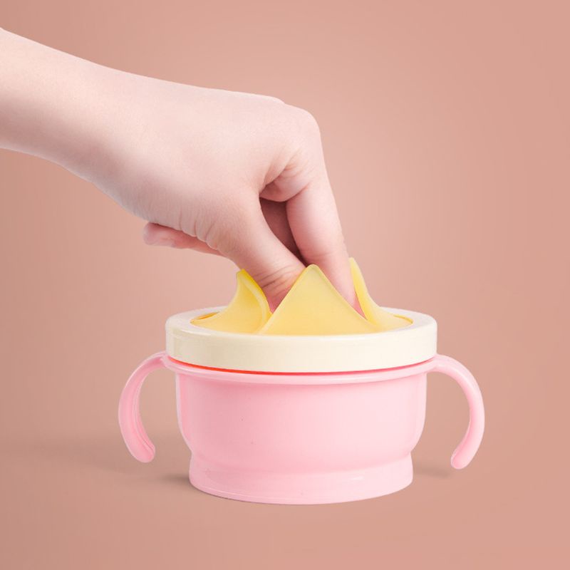 Tô đựng thức ăn cho bé bằng silicone có tay cầm đôi chống đổ
