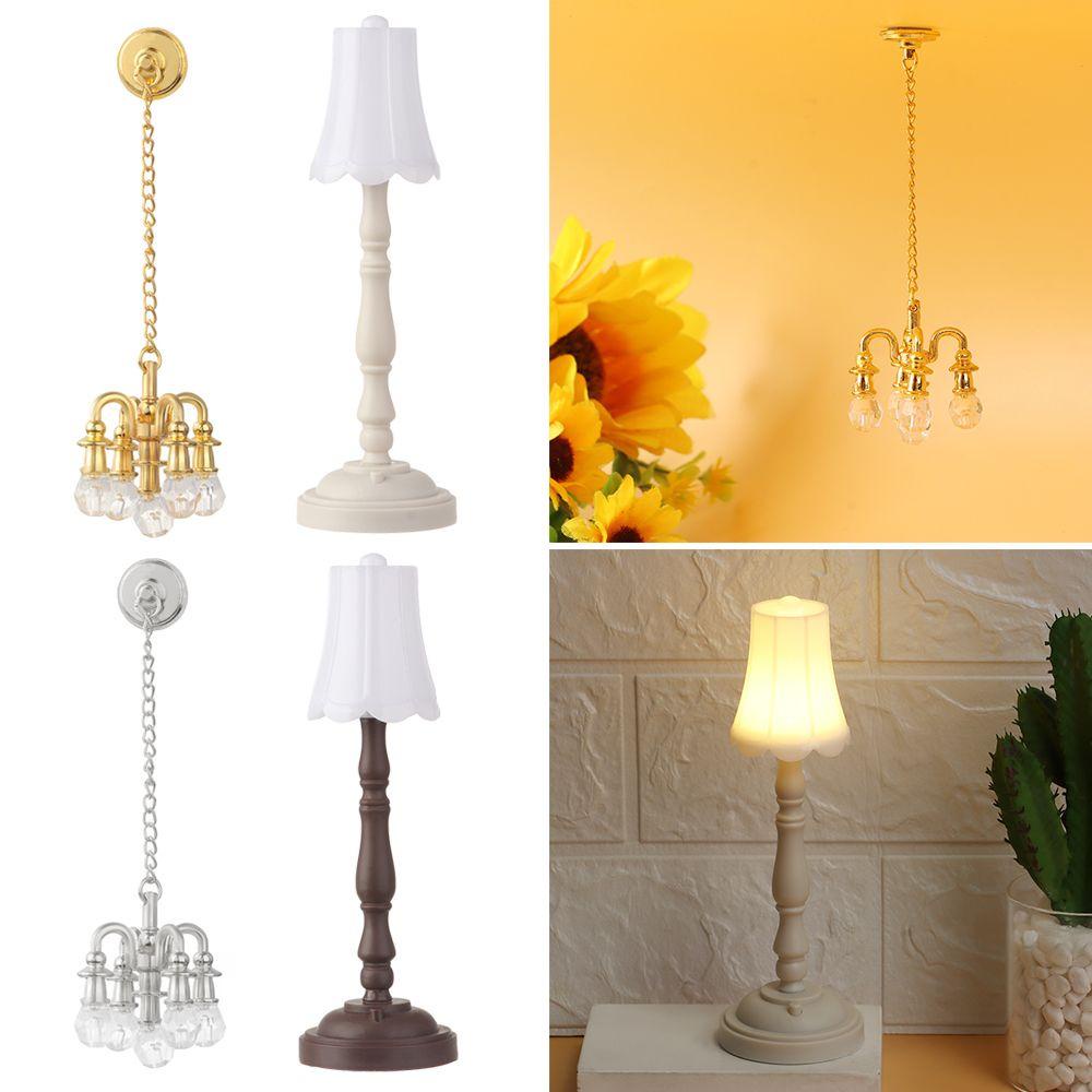 BEBETTERM 1 / 1 Cặp Đèn Sàn Mini Cho Nhà Búp Bê Tỉ Lệ 1: 12
