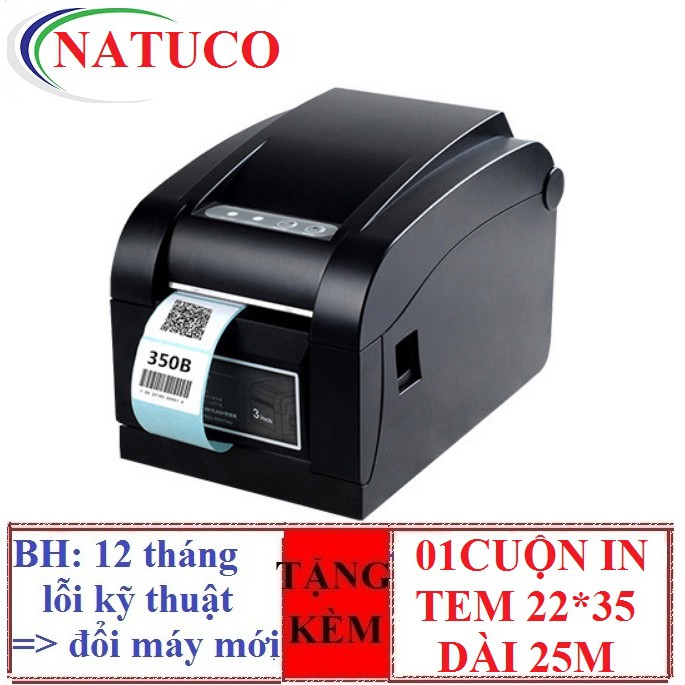 Máy In Mã Vạch Xprinter XP-350B + Tặng kèm 1000 tem 35mm *22mm (2 tem 1 hàng)