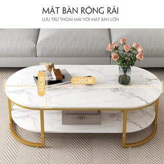 Bàn Trà Sofa, Bàn Vân Cẩm Thạch Cỡ 120Cm