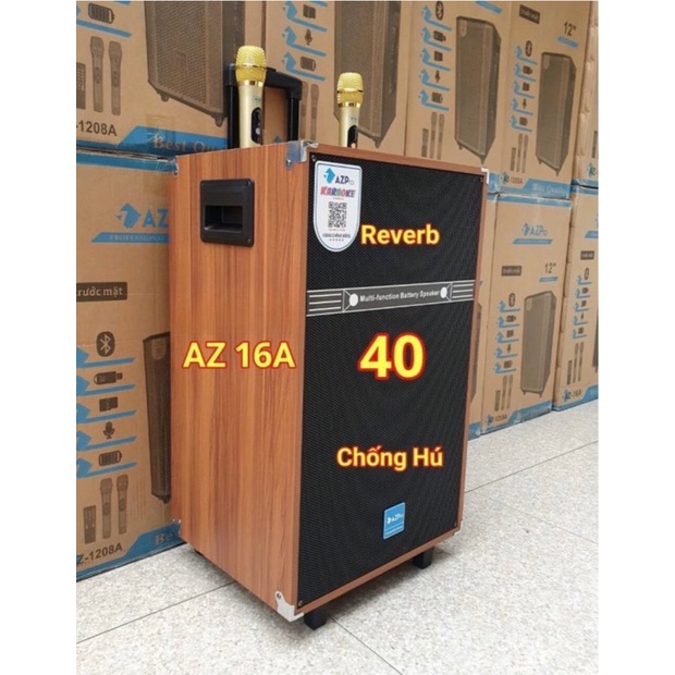 Loa Kéo Azpro AZ 16A Bass 4 Tấc-3 Đường Tiếng Phiên Bản 2022-Tặng Kèm 2 Micro Karaoke