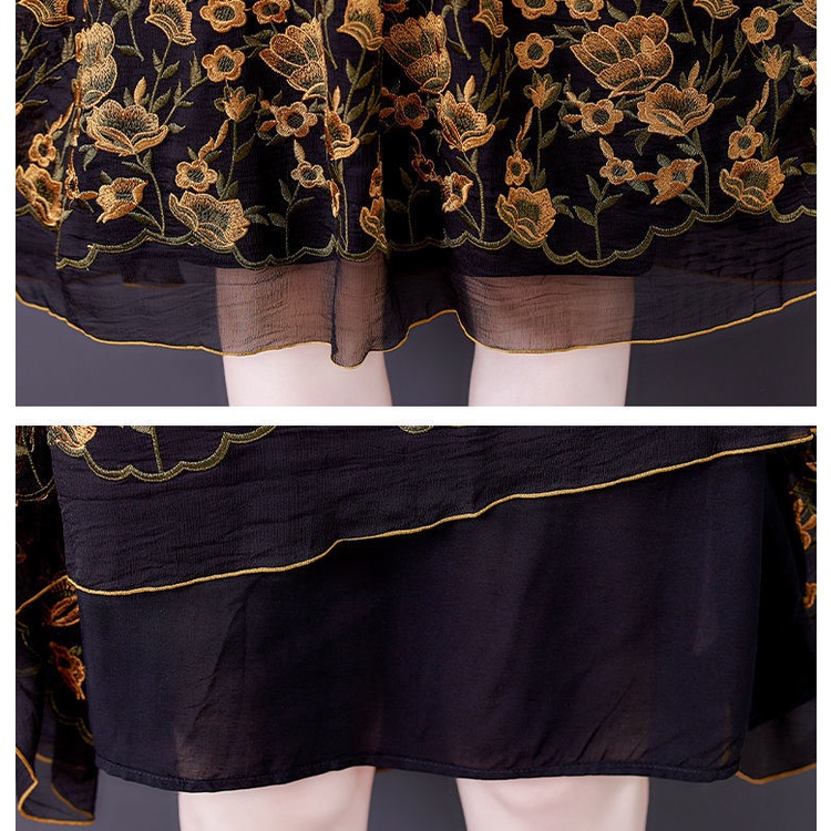 Đầm Lụa Thêu Họa Tiết Phong Cách Thời Trang Mùa Hè Hàng Mới Chất Lượng Cao 2022