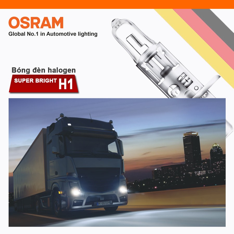 Bóng Đèn Halogen OSRAM Super Bright H1 24V 100W Nhập Khẩu Chính Hãng