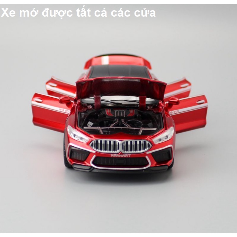 Mô hình xe ô tô BMW M8 tỉ lệ 1:32 bằng kim loại mở full các cửa