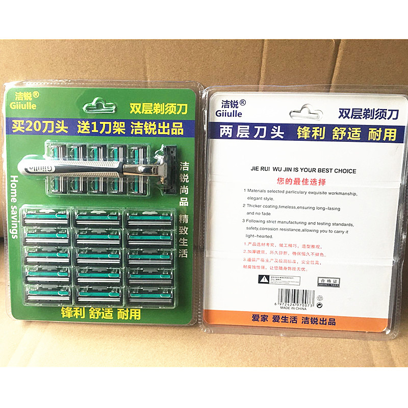 Dao Cạo Râu Thủ Công Cầm Tay Chống Trượt Với 20 Lưỡi Cạo An Toàn Tiện Dụng