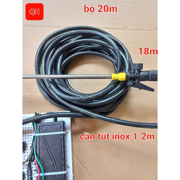Máy tưới cây cảnh mini 12V - bộ 10,15,20m,cần tút inox dài 1.2m