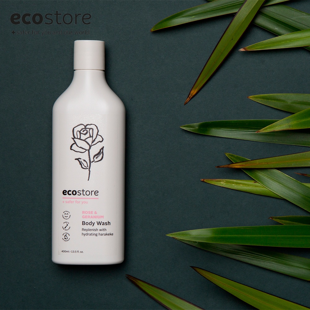 Sữa tắm gốc thực vật ECOSTORE 400ml Hương Hoa hồng & Phong lữ - mềm da dưỡng ẩm