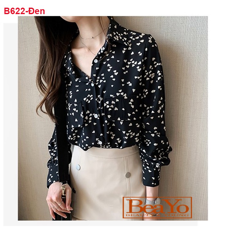 B622sale -áo sơ mi tim 2 túi