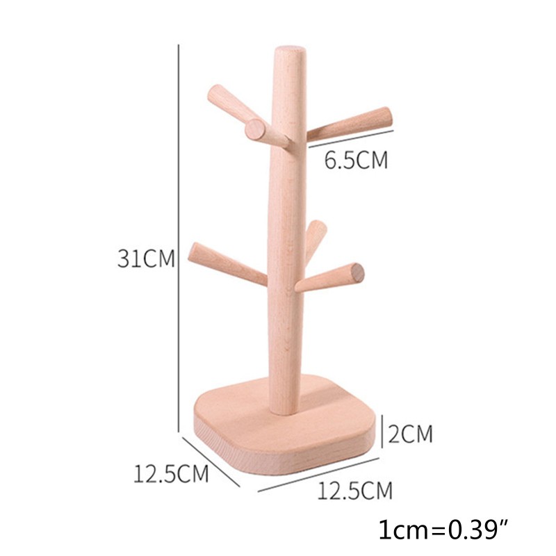 Giá Treo Ly 6 Móc Bằng Gỗ