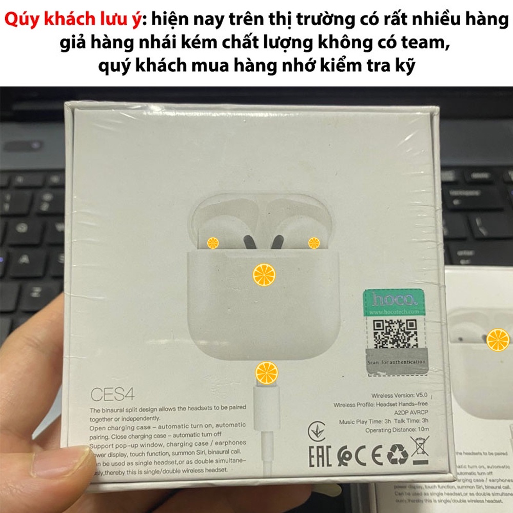 Tai Nghe không dây Bluetooth HOCO CES4 / HOCO EW03 âm Thanh Siêu Hay, Định Vị, Đổi Tên, xuyên âm, chống ồn