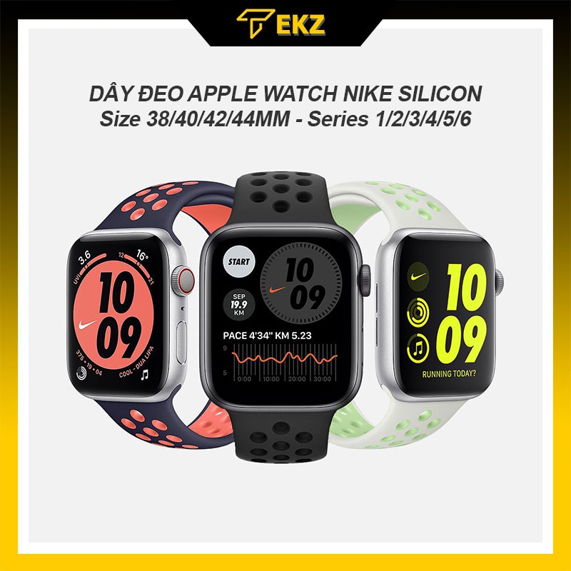 Dây Đeo Apple Watch Cao Su Nike, Chống Bẩn Siêu Đẹp, Siêu Mềm dành Cho Apple Watch Series 6/5/4/3/2/1