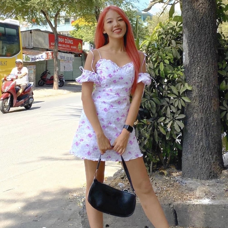 ĐẦM HOACHOEM THANH LÝ 99% đầm hoa nhí mặc tết