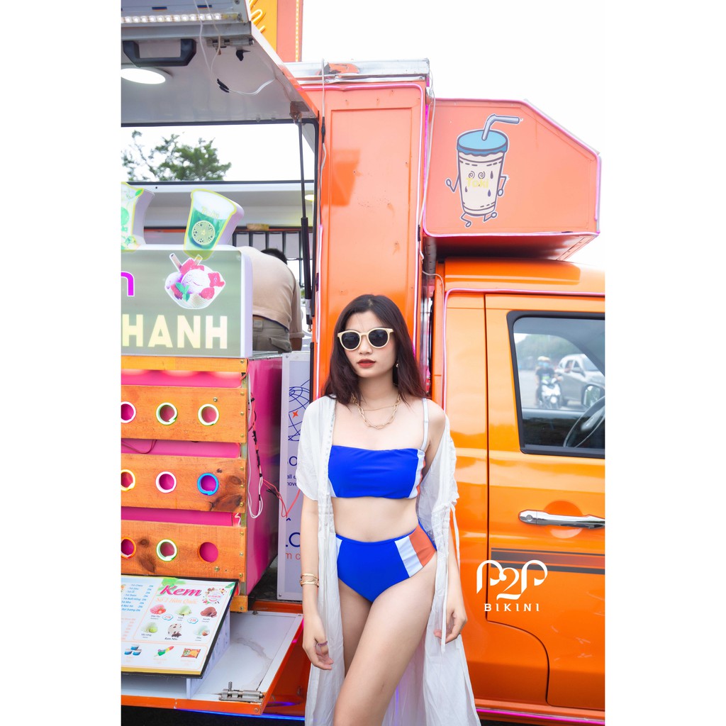 P2P BIKINI - Đồ bơi hai mảnh, lưng cao - Xanh - BTK370M_LC