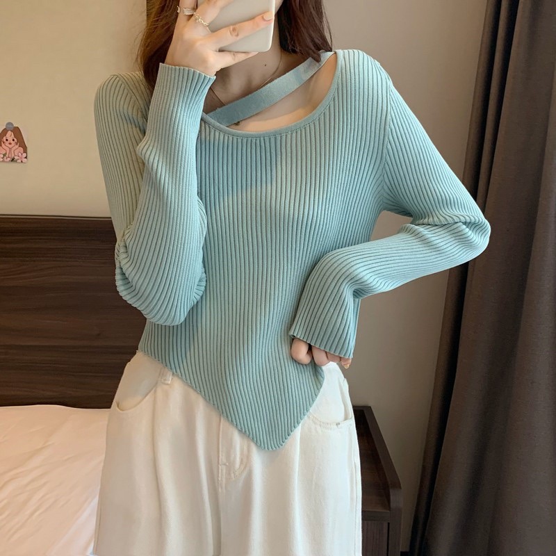 Áo len dài tay đáy nhọn sang trọng
