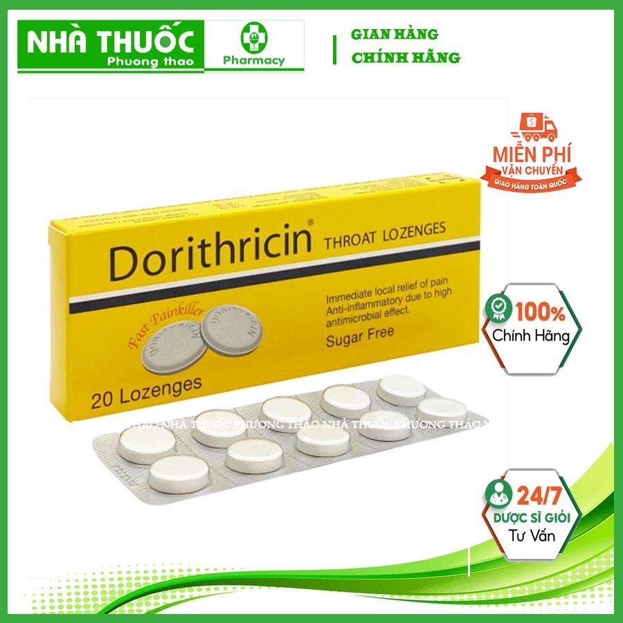 Viên ngậm kháng khuẩn Dorithricin hộp 20 viên