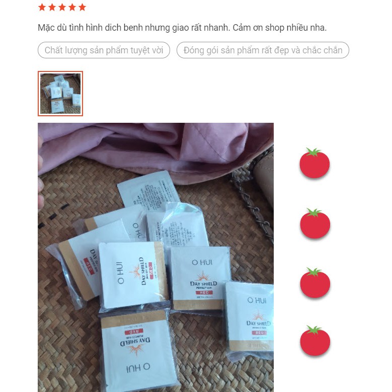 1 gói 1ml Kem chống nắng dưỡng trắng Ohui Dayshield Perfect Sun Pro Red dành cho da nhạy cảm - gói 1ml , date siêu dài