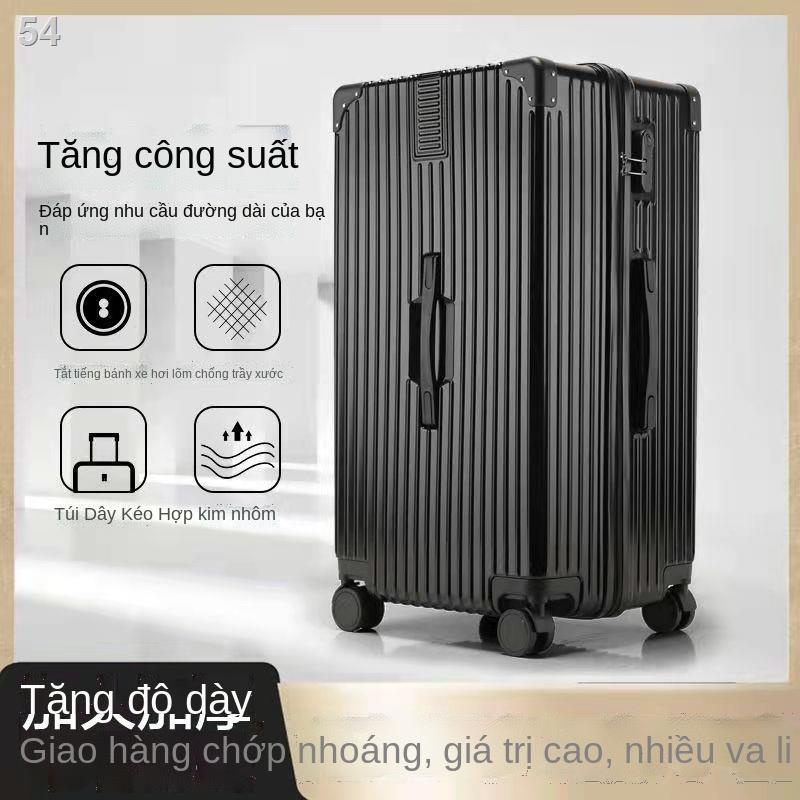 （Hộp kéo）Hành lý nữ công suất lớn quá khổ 80 inch ins sinh 60 xe đẩy vali du lịch hộp mã da nam 24