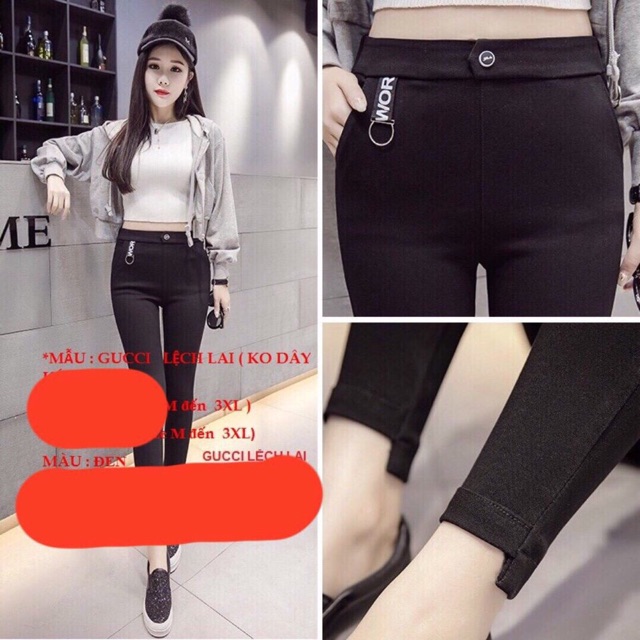 Quần legging lệch lai