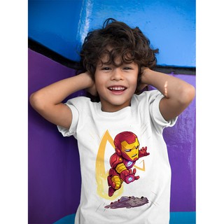 Áo thun bé trai - chibi avenger - iron man cao cấp