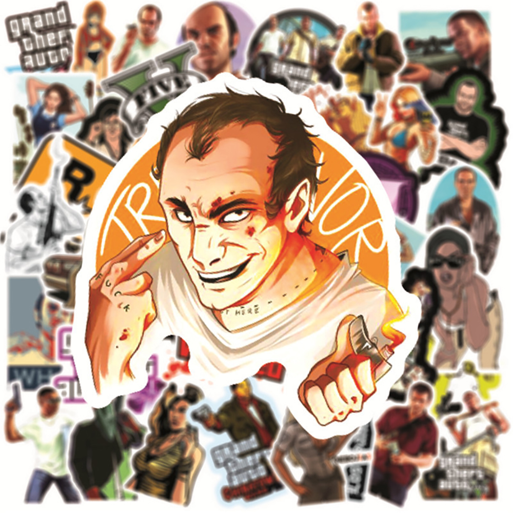 Set 50 Sticker Dán Trang Trí Hình Game Gta