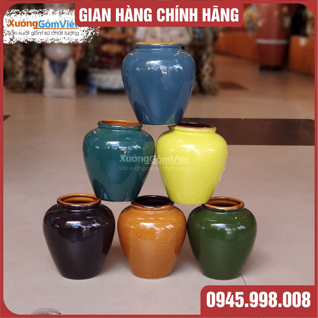 [SALE GIÁ GỐC] Lu trà sữa,lu sinh tố NHIỀU MÀU bằng gốm Bát Tràng cao cấp ,dung tích 400ml  - XƯỞNG GỐM VIỆT