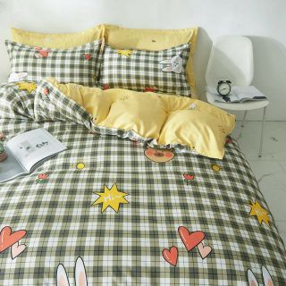Bộ Chăn Ga Gối Tim Đôi Cotton Poly