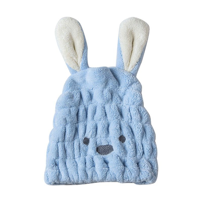 HO Cute Long Ear Rabbit Dry Hair Cap Shower Bath Towel Strong Absorbing Drying Ultra-Soft Hat Turban