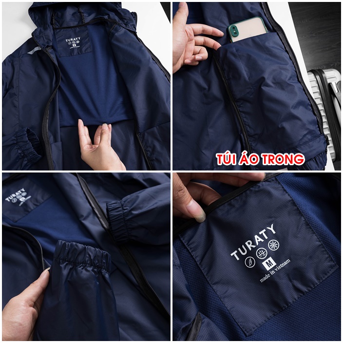 Áo khoác dù nam nữ TURATY GORE TEX chống nước 100% vải gió đẹp hàng cao cấp FULL tem mác túi đựng xịn xò có thể tặng quà