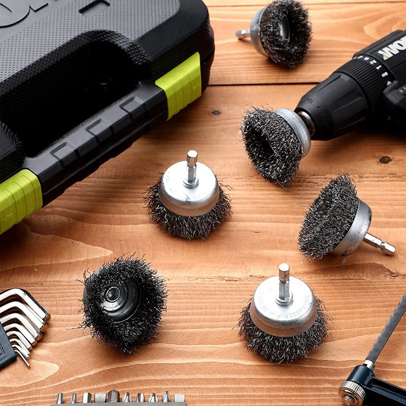Set 20 Cọ Dây Thép 2 Inch Đầu Lục Giác 1 / 4 Inch Chuyên Dụng Đánh Bóng